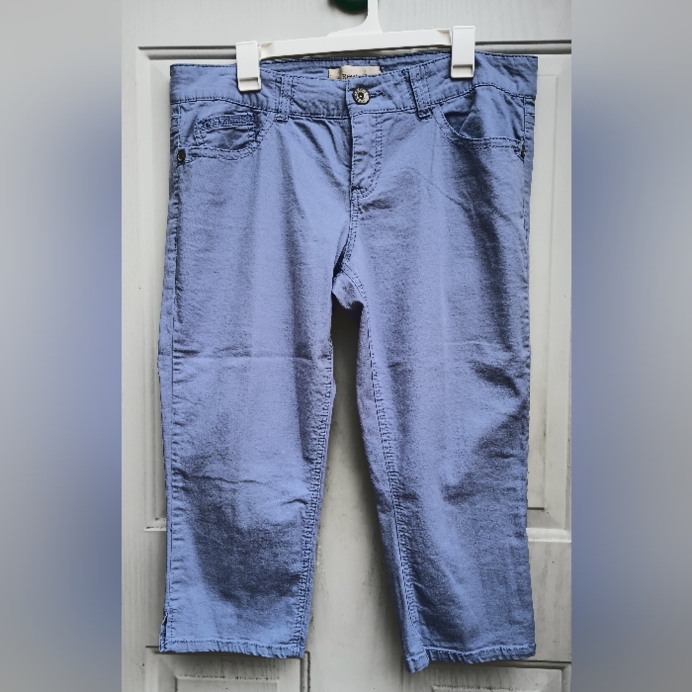 Rewind Capri Light Purple Periwinkle Lavender Cropped Stretch Pants Sz 17